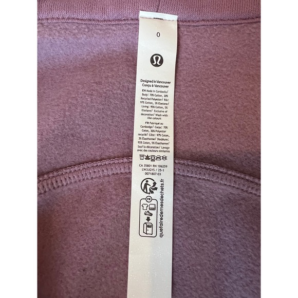 Lululemon Scuba Hoodie Full Zip Athleisure Athletic Purple Size 0 NWT - Picture 7 of 11